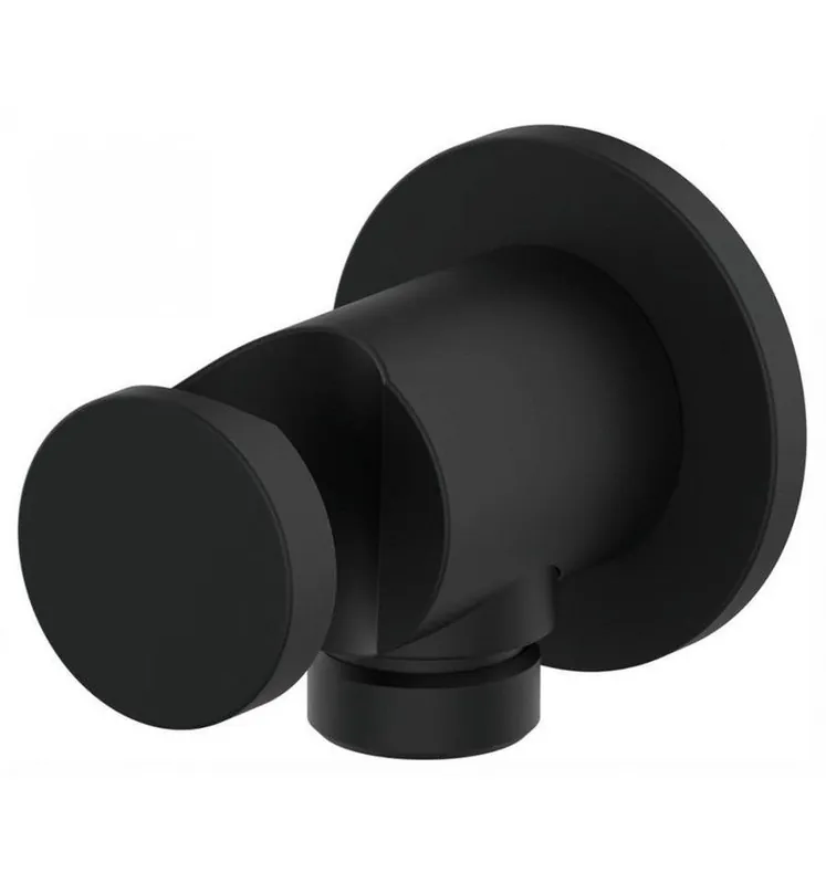 Plaats Bestelling Muuraansluiting voor doucheslang mat zwart met handdouche houder