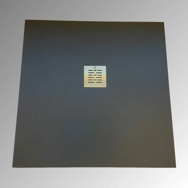 Op = Op Composiet douchebak Solid Eco 100x120cm antraciet structuur egaal