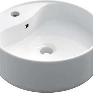 Keramische ronde opbouw waskom Rondo ?40cm wit Laatste Kans