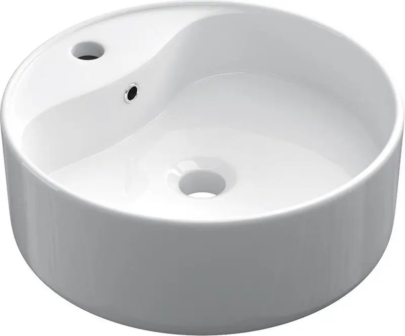 Keramische ronde opbouw waskom Rondo ?40cm wit Laatste Kans
