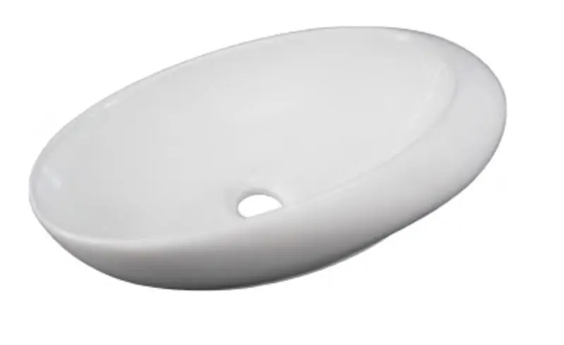 Keramische ovale opbouw waskom Life 49x30cm wit Direct Beschikbaar