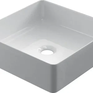 Keramische vierkante opbouw waskom Square 30x30cm wit Wereldwijde Verzending