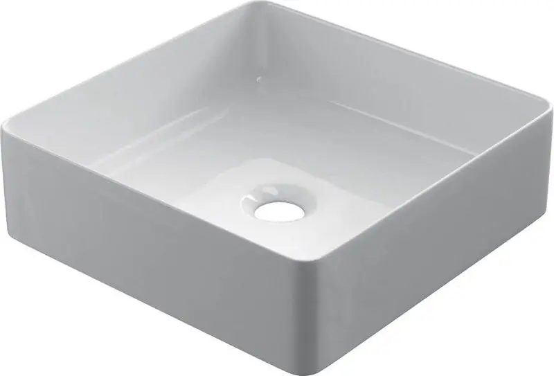 Keramische vierkante opbouw waskom Square 30x30cm wit Wereldwijde Verzending