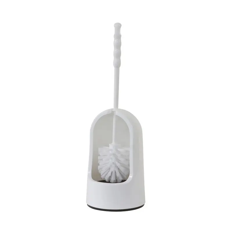 Uitverkoop WC-borstel/toiletborstel in houder - wit - kunststof - 14 x 40 cm - Toiletborstels