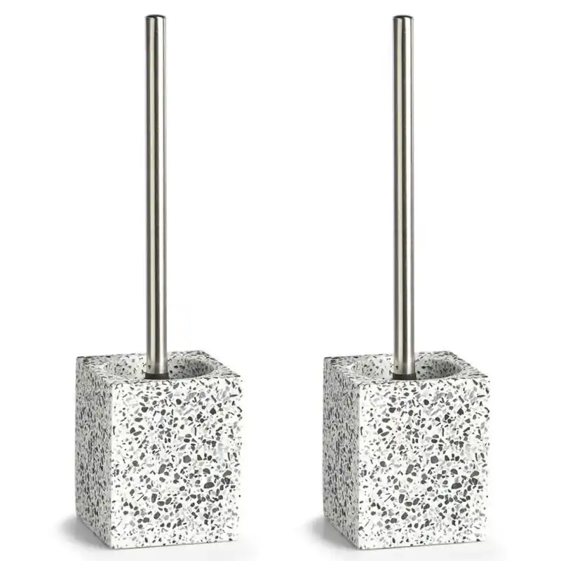 2x Wc-borstels met houder van polystone 38 cm - Toiletborstels Laatste Versie