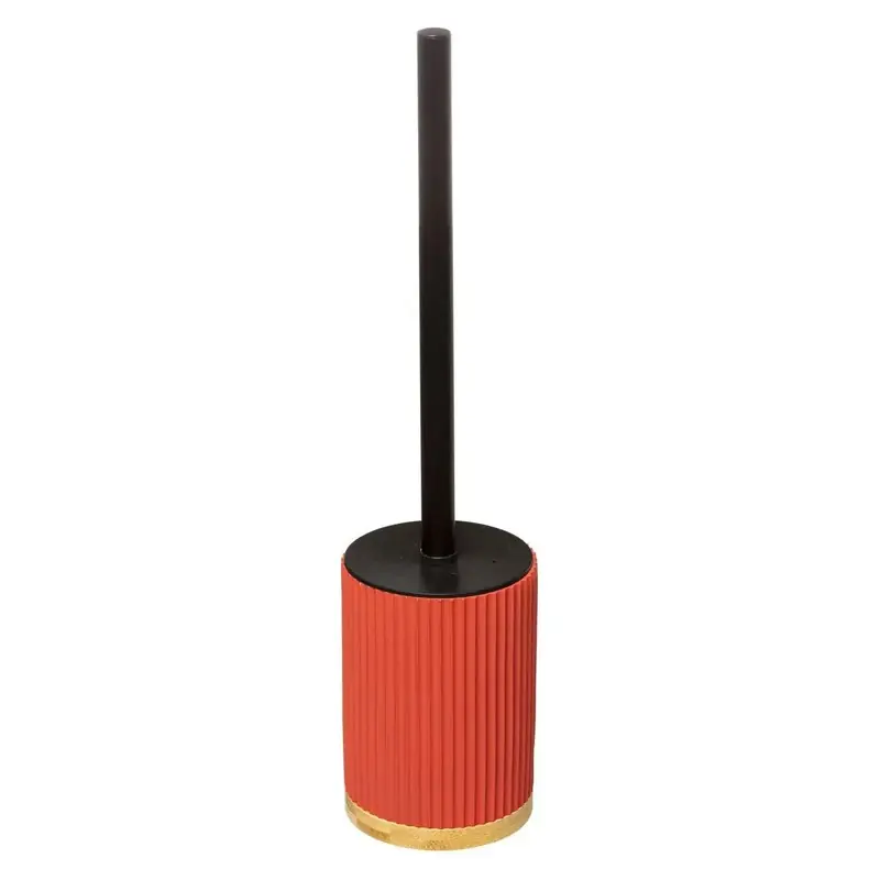 Luxe 5Five Toiletborstel met houder - koraal oranje - polyresin - 40 cm - Toiletborstels