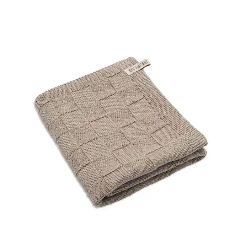 Knit Factory Gebreide Badlaken - Badhanddoek - Linnen - 90x180 cm - Katoen Alleen Vandaag