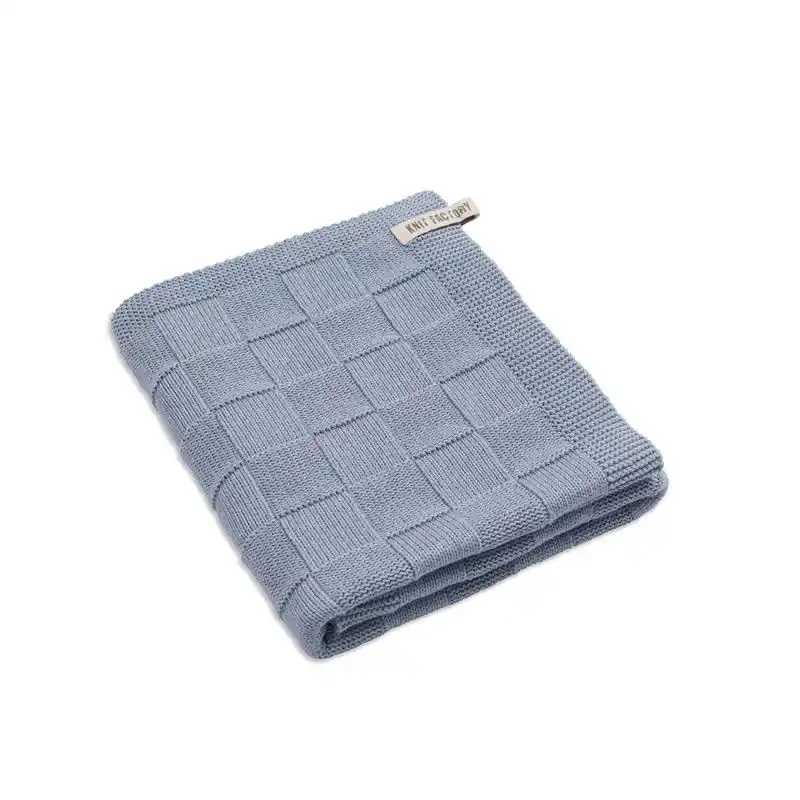 Knit Factory Gebreide Badlaken - Badhanddoek - Licht Grijs - 90x180 cm - Katoen Topkwaliteit