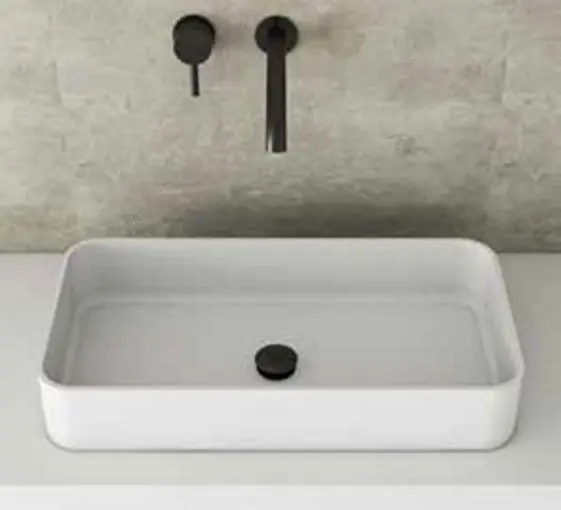 Solid Surface opbouw waskom Toledo 60x30cm mat wit Fabrieksprijs