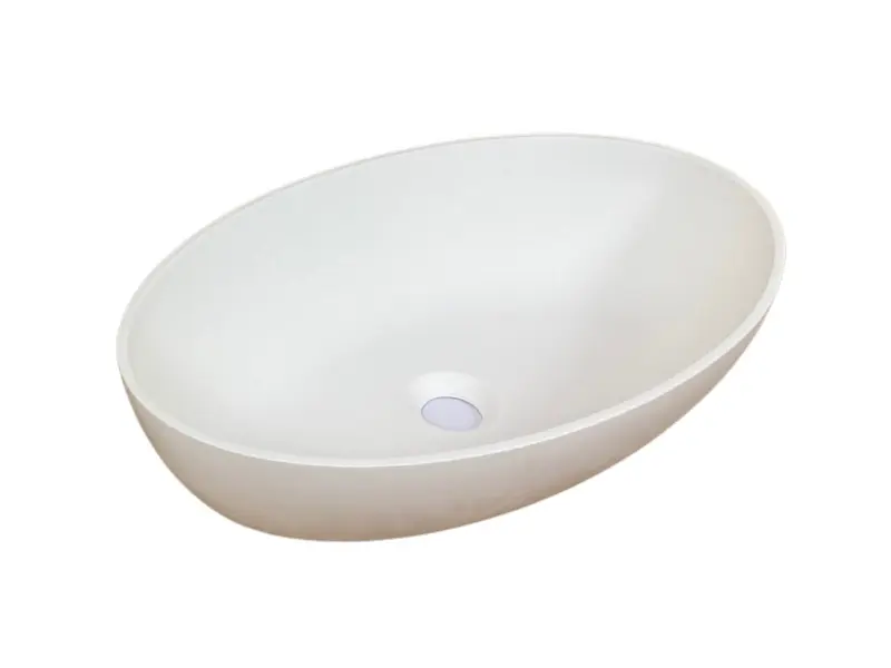 Solid Surface opbouw waskom Madrid 54,5x34cm mat wit Laatste Versie