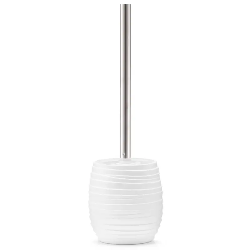 Superprijs Wc-borstel met witte houder van polyresin 37,5 cm - Toiletborstels