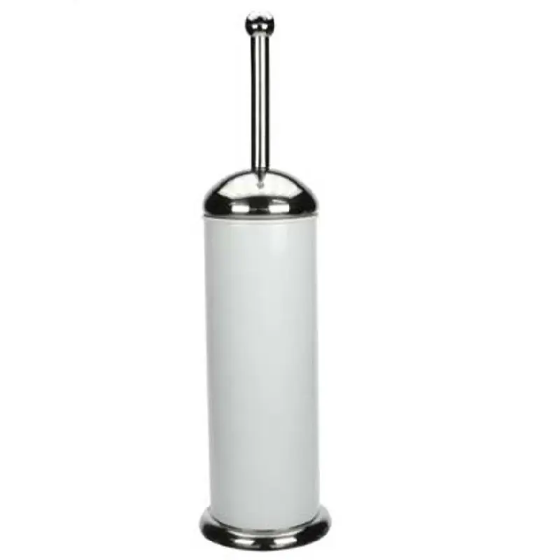 WC borstel - RVS - wit - inclusief houder - 40 cm - toilet - Toiletborstels Trendy