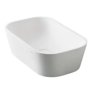 Modern Solid Surface waskom opbouw Rusty 50x31cm mat wit