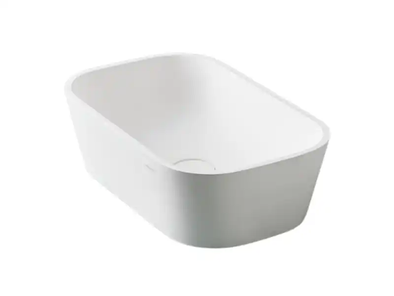 Modern Solid Surface waskom opbouw Rusty 50x31cm mat wit