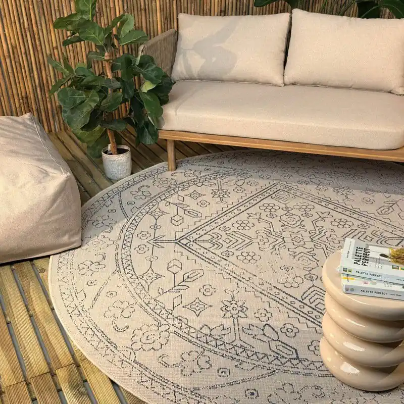 Rond buitenkleed Nova blauw - Interieur05 - Polypropyleen Rechtstreeks Van De Fabrikant