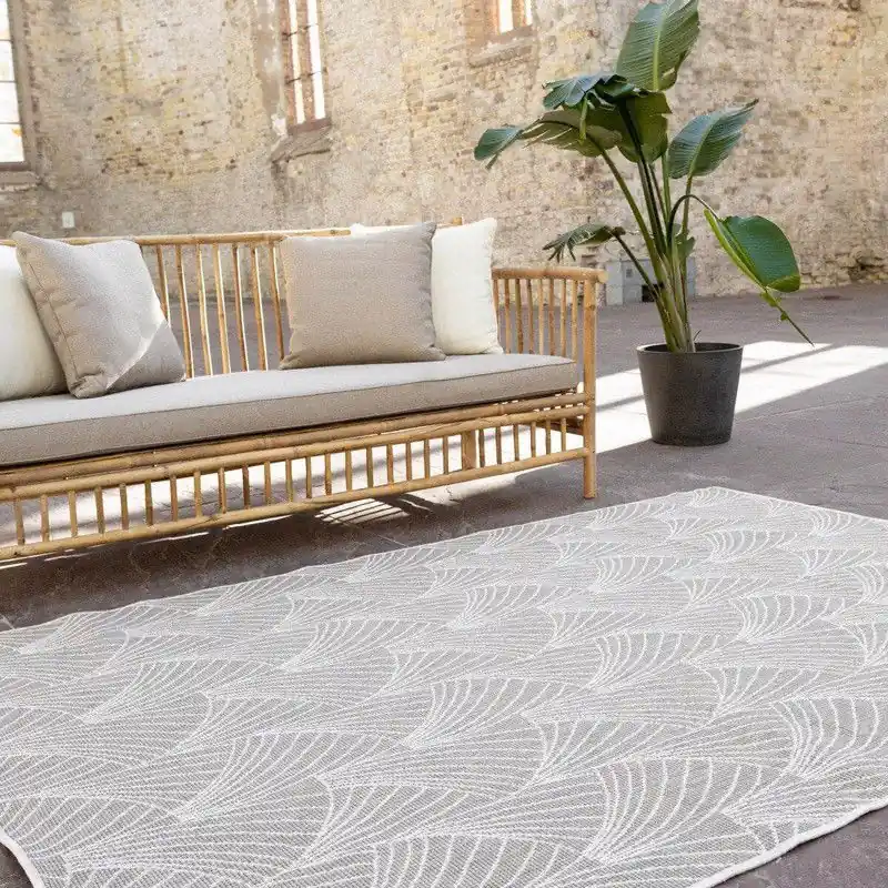 Gratis Retour Buitenkleed Deco bruin/grijs dubbelzijdig - Polypropyleen - 240 x 340 cm - (XL)
