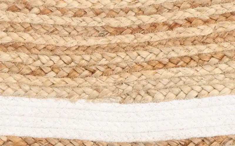 Authentiek Vloerkleed Rond - Naturel/Wit - Ø200cm - Vloerkleed Jaipur