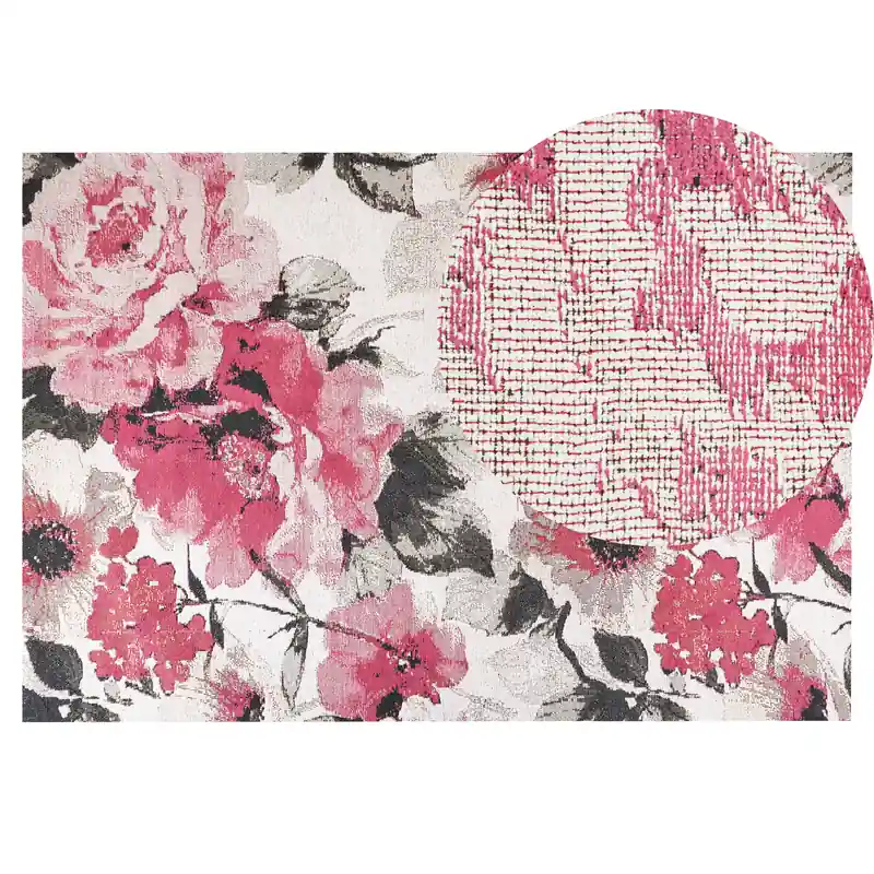 Voordeelprijs EJAZ - Vloerkleed - Roze - 140 x 200 cm - Katoen