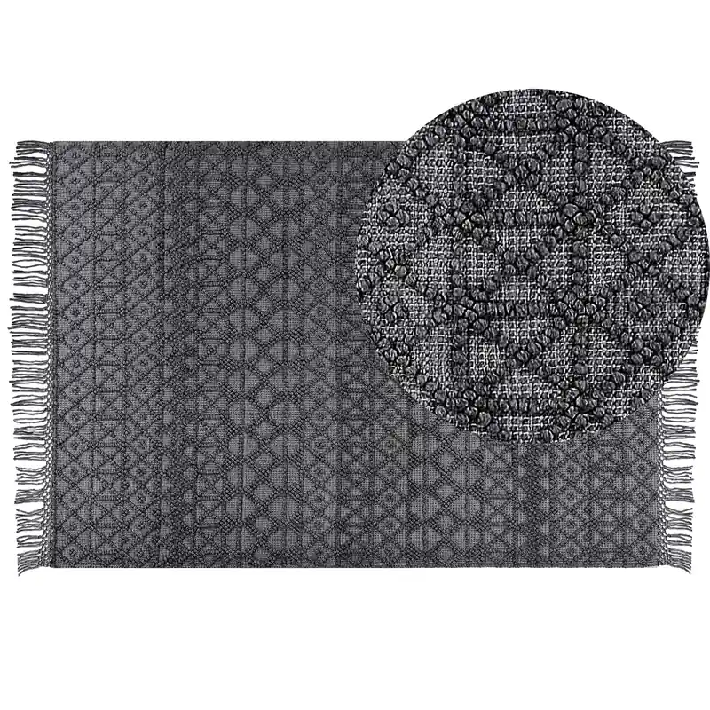 ALUCRA - Modern vloerkleed - Zwart - 160 x 230 cm - Wol Veilige Betaling