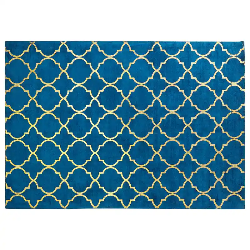 YELKI - Vloerkleed - Donkerblauw - 140 x 200 cm - Viscose Snelle Levering