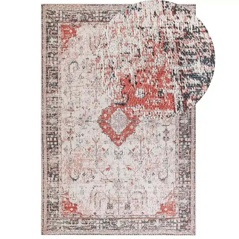 Wereldwijde Verzending ATTERA - Laagpolig vloerkleed - Rood - 160 x 230 cm - Katoen