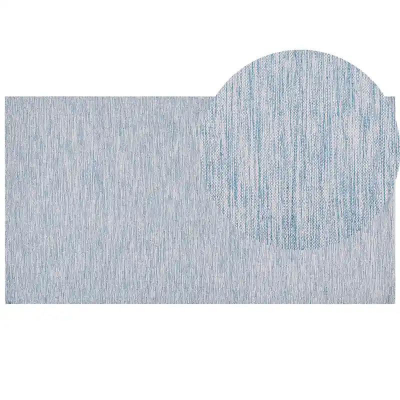 Voordeelprijs DERINCE - Laagpolig vloerkleed - Lichtblauw - 80 x 150 cm - Katoen
