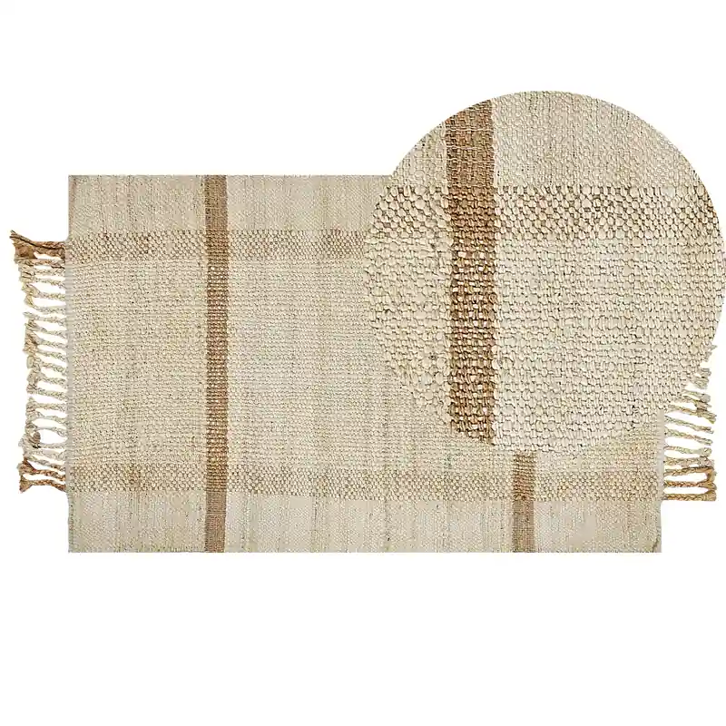 YELMEZ - Modern vloerkleed - Lichtbeige - 80 x 150 cm - Jute Snelle Levering
