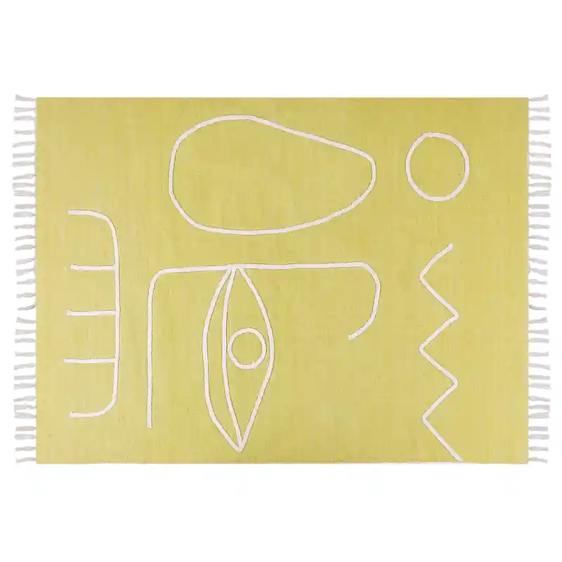 YAVU - Vloerkleed - Geel - 140 x 200 cm - Polyester Korting
