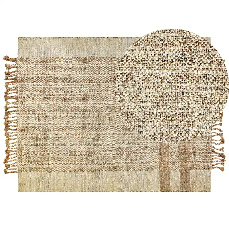 Alleen Vandaag ORTAOBA - Modern vloerkleed - Lichtbeige - 160 x 230 cm - Jute