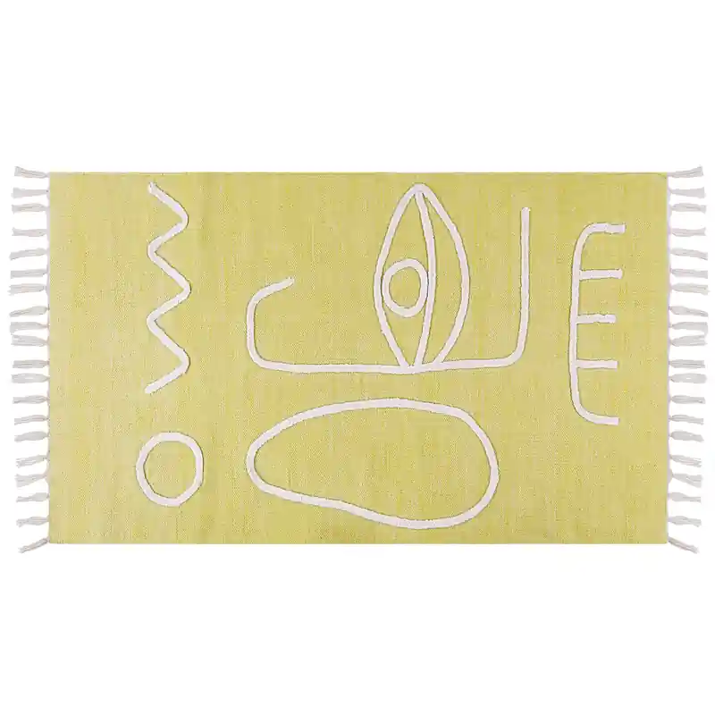 YAVU - Modern vloerkleed - Geel - 80 x 150 cm - Polyester Rechtstreeks Van De Fabrikant