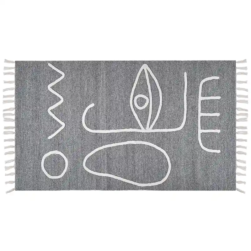 YAVU - Modern vloerkleed - Grijs - 80 x 150 cm - Polyester Direct Verzonden