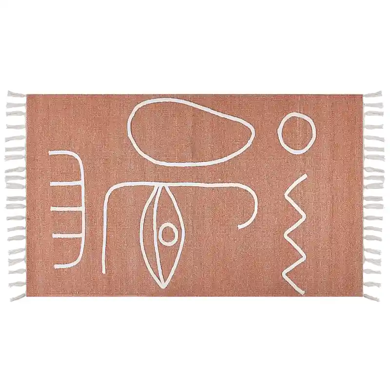 YAVU - Modern vloerkleed - Lichtrood - 80 x 150 cm - Polyester Luxe