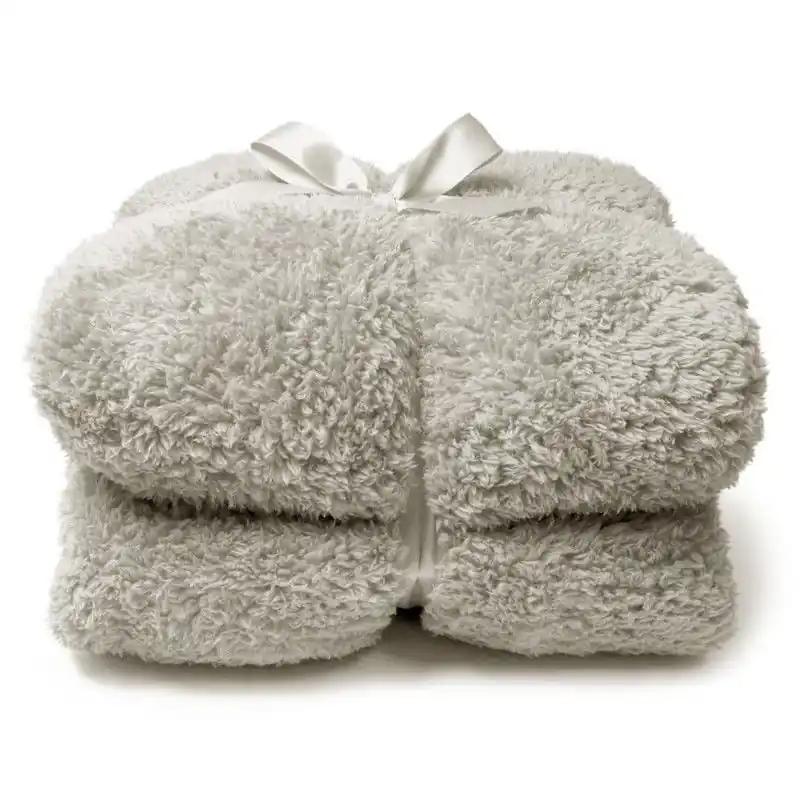 Plaid teddy l200 b150 cm chateaugrijs Aanbieding