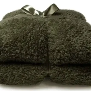 Plaid teddy l200b150cm wintergroen Gereduceerde Prijs