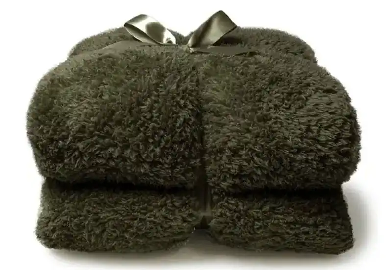 Plaid teddy l200b150cm wintergroen Gereduceerde Prijs