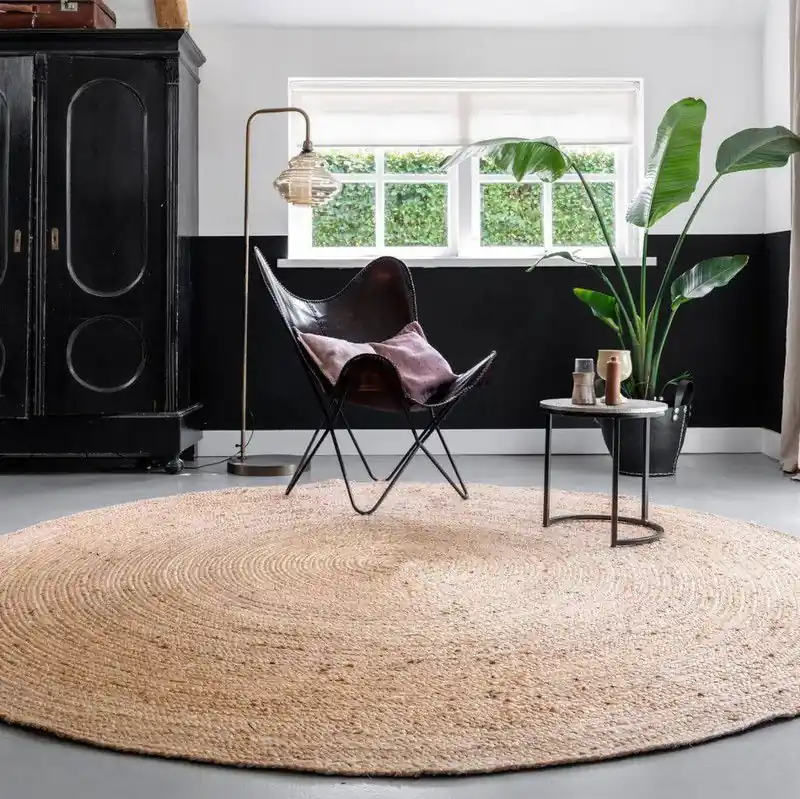 Rond vloerkleed Jute Naturel Beige - Rond 240 Ø - (XXL) Premium