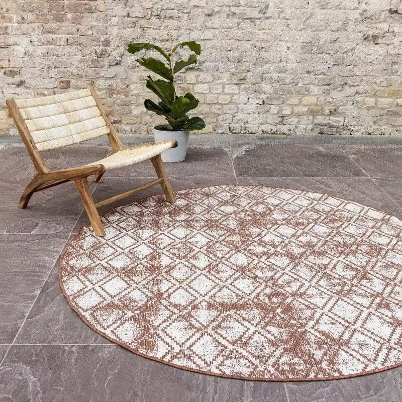 Koop Vandaag Rond Buitenkleed Frost - Roest - dubbelzijdig - EVA Interior Roest; Oranje; Rood - Polypropyleen