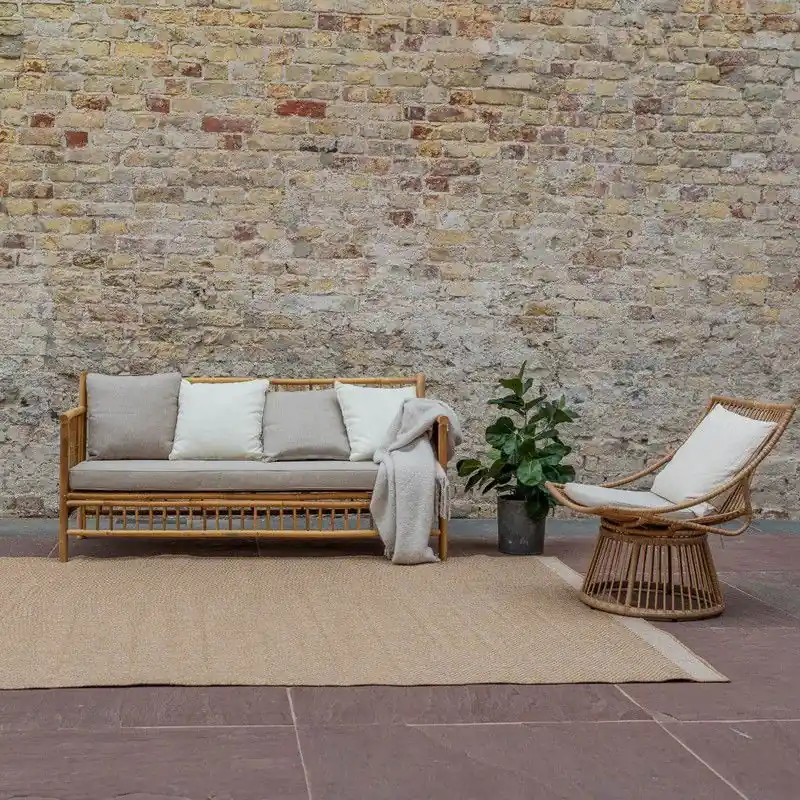 Modern Jute buitenkleed Naturel Border Beige - Polypropyleen - 280 x 380 cm - (XXL)