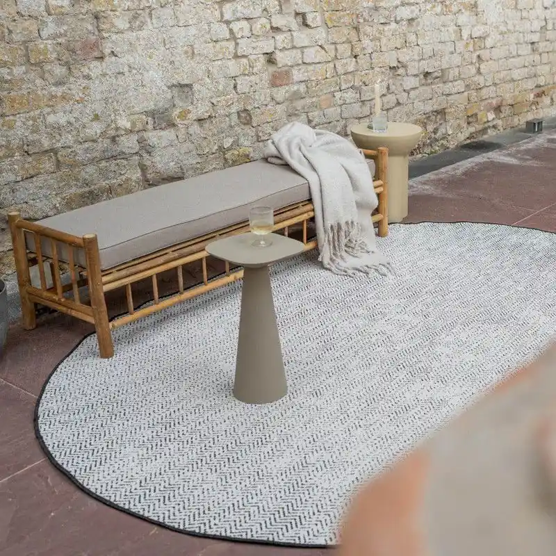 Groothandel Buitenkleed Dahl Ovaal - Zwart - Dubbelzijdig - Polypropyleen - 200 x 290 cm - (L)