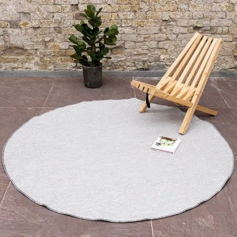 Alleen Vandaag Rond Buitenkleed Mono - Grijs/Wit - Dubbelzijdig - EVA Interior - Polypropyleen