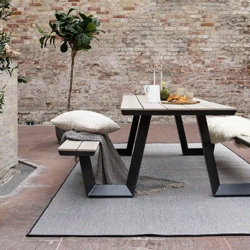 Trendy Buitenkleed Mono - Zwart/wit - dubbelzijdig - EVA Interior - Polypropyleen - 200 x 290 cm - (L)
