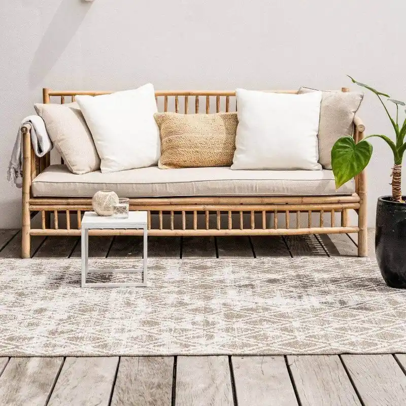 Express Levering Buiten vloerkleed Frost - Bruin/Wit - dubbelzijdig - EVA Interior - Polypropyleen - 200 x 290 cm - (L)