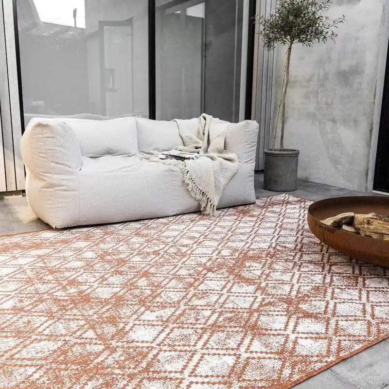 Buiten vloerkleed Frost - Roest/Wit - dubbelzijdig - EVA Interior Roest; Oranje; Rood - Polypropyleen - 240 x 340 cm - (XL) Bestel Nu