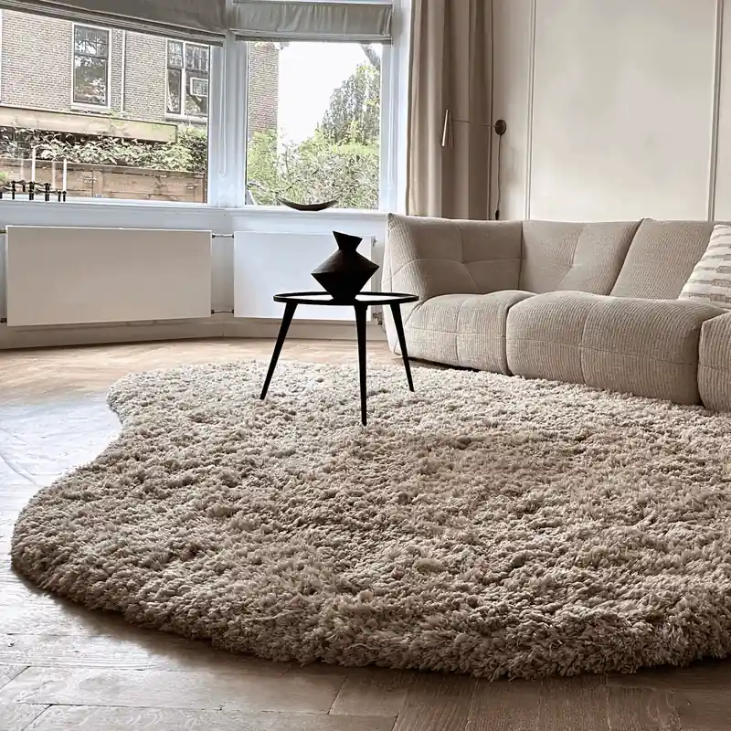 Organisch Hoogpolig Vloerkleed Pilo Beige Polyester Interieur05 - 240 x 340 - (XL) Plaats Bestelling