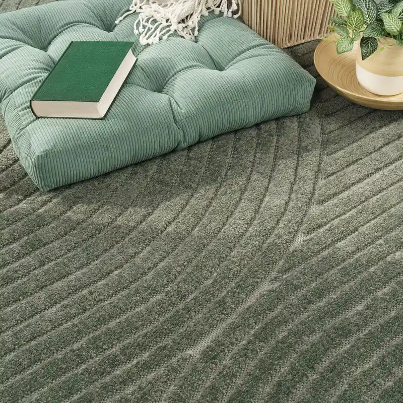 Laagpolig Vloerkleed Cotera - Groen - 160x220 cm Authentiek