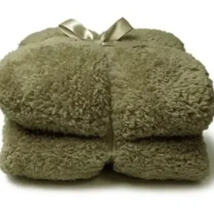 Aanbieding Plaid teddy l200b150cm mosgroen