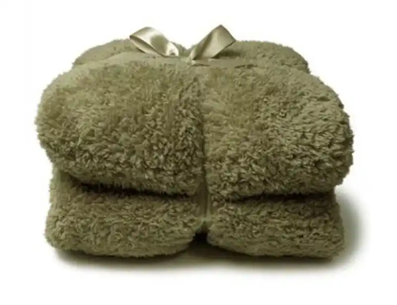 Aanbieding Plaid teddy l200b150cm mosgroen