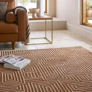Budget Laagpolig Vloerkleeed - Kylo Circular Knit - Terracotta - 160x230 cm