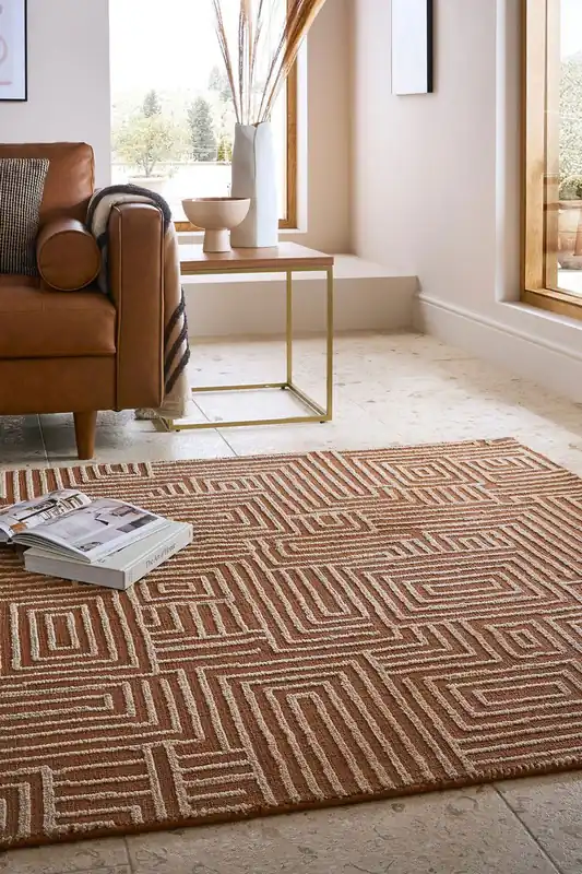 Budget Laagpolig Vloerkleeed - Kylo Circular Knit - Terracotta - 160x230 cm