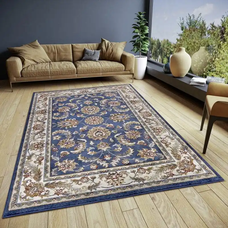 Garantie Inbegrepen Klassiek vloerkleed - Reni Blauw/Crème - 200 X 280 CM